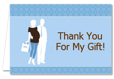 Silhouette Couple | It's a Boy - Baby Shower Thank You Cards